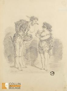 de BEAUMONT Edouard Charles 1812-1888,Scène de carnaval,Delorme-Collin-Bocage FR 2024-03-28