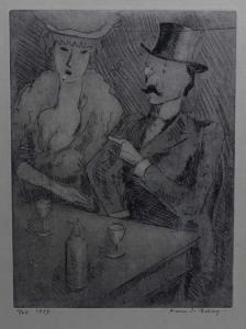 de BELAY Pierre 1890-1947,Couple buveur d````absinthe,1934,Ruellan FR 2014-04-05