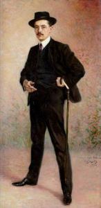 de BERGEVIN Edouard 1861-1925,Portrait d'homme,1905,Aguttes FR 2012-05-11