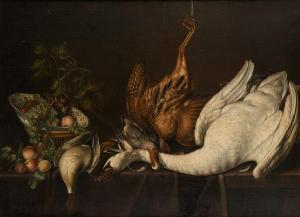 DE BERGH Gillis Gillisz,Nature morte aux cygnes et coupe de fruits,17th century,Horta 2020-05-25