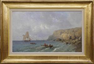 DE BERGUE Tony Francois 1820-1890,Marine,Galerie Moderne BE 2022-01-17