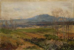 DE BERUETE Aureliano 1845-1912,Vista de la SIerra de Madrid,Alcala ES 2023-12-21