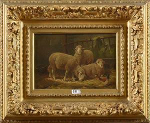 de BEUL Frans 1849-1919,Les moutons dans la bergerie,VanDerKindere BE 2020-03-17