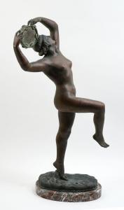 DE BEUL Oscar 1881-1929,Young Female Nude Tambourine,Burchard US 2021-09-12