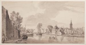 de BEYER Jan 1703-1785,View on river de Rotte,Sotheby's GB 2023-01-25