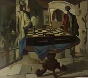 DE BIE Eugene 1914-1983,Les échecs,Dogny Auction CH 2023-11-28