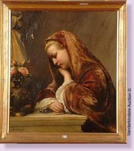 DE BIEFVE edouard 1808-1882,Jeune fille en prière,VanDerKindere BE 2009-11-17
