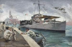 DE BLAAS Guilio 1888-1934,Sailors Coming into Port,Duggleby Stephenson (of York) UK 2024-01-05