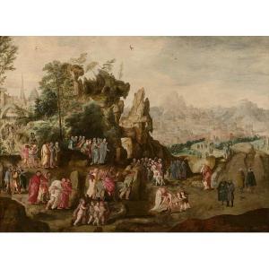 de BLES Herri Met 1485-1560,Paysage avec l\’entrée du Christ à Jérusalem,Tajan FR 2022-06-22