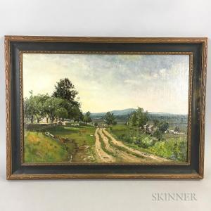 DE BLOIS Francois B 1829-1913,Country Landscape with Road,Skinner US 2019-07-25