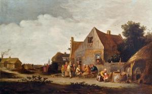de BLOOT Pieter,Dorfszene mit Bauern vor einer Taverne,1643,im Kinsky Auktionshaus 2010-09-28