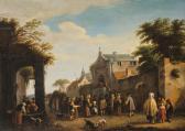de BLOOT Pieter 1601-1658,VILLAGE CHARITY SCENE WITH MONKS HANDING OUT BREAD,Sotheby's GB 2019-11-19