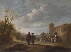 de BLOOT Pieter 1601-1658,Villagers in a landscape receiving alms,Christie's GB 2024-01-31