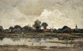 DE BOCK Theophile Emile Achille,Achter het dorp; a river landscape,1899,Christie's 2011-11-15
