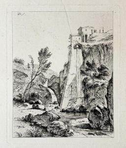 de BOISSIEU Jean Jacques,Vue d'une cascade tombant d'une maison élevée,1764,Eric Caudron 2024-04-02