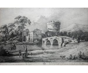 de BOISSIEU Jean Jacques 1736-1810,Vue du Pont Luscano sur la Route de Rome a Tivoli,Keys 2014-04-17