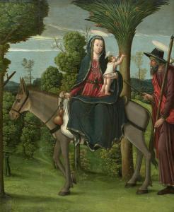 DE BORGONA Juan 1500-1565,The Flight into Egypt,1550,Galerie Koller CH 2023-03-31