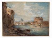 de BOURDON HUMMEL Carl 1700-1800,The Tiber & Castel Sant'Angelo,Auctionata DE 2015-09-23