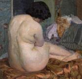 de BOUVARD Hugues 1879-1959,Seated female nude in an interior,1913,im Kinsky Auktionshaus 2020-03-04