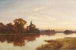 De BREANSKI Alfred Fontville I 1852-1928,````At Sunset' Bisham Church,Dreweatt-Neate GB 2012-09-04