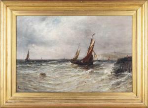 De BREANSKI Gustave 1856-1898,fishing boats in rough seas,Rogers Jones & Co GB 2023-07-22