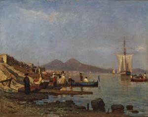 de BRINANT Jules Ruinart 1838-1898,Szene am Ufer des Golfes von Neapel,Neumeister DE 2020-07-15