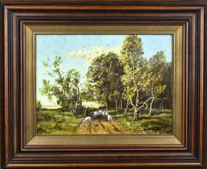 de BRUIN Cornelis 1870-1940,Landscape with Sheep and Shepherd,1940,Twents Veilinghuis NL 2023-01-12