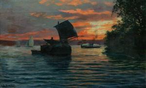 DE BRUYKER N 1900-1900,Boats in the Evening,Stahl DE 2013-11-30