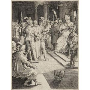 de BRUYN Nicolaes 1571-1652,JESUS DEVANT PILATE-JESUS DEVANT CAÏPHE (Hollstein,Tajan FR 2021-12-08