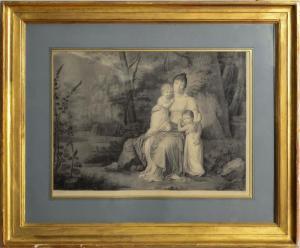 DE BRY Laure,PORTRAIT OF A MOTHER AND TWO CHILDREN,1818,Stair Galleries US 2016-04-30