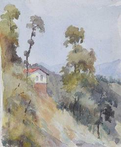de Burgh Lydia 1923-2007,HOUSE ON THE HILLSIDE,Ross's Auctioneers and values IE 2019-01-16