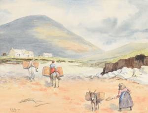 de Burgh Lydia 1923-2007,LOADING THE TURF, DONEGAL,Ross's Auctioneers and values IE 2022-01-26