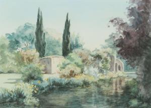 de Burgh Lydia 1923-2007,RUINS IN A GARDEN,1997,Ross's Auctioneers and values IE 2023-11-08