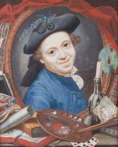 de BURMAN 1788,Portrait d'un artiste par un oeil-de-boeuf avec se,Joron-Derem FR 2021-06-23