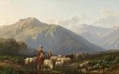 de BYLANDT Alfred Edouard 1829-1890,Mountain landscape with shepherdess and ,im Kinsky Auktionshaus 2020-06-23