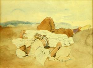 DE CALLANDE CHAMPMARTIN Charles Emile 1797-1883,Guerrier oriental endormi,Siboni FR 2017-10-15