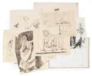 de CALLATAY Xavier 1932-1999,Assorted Sketches,Neal Auction Company US 2023-05-25