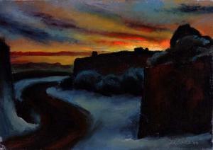 DE CARLO Charles 1911-2003,Fort Pickens, Fla at Sunset,1944,Provincetown Art Association 2009-06-13