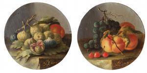 DE CARO Ferdinando,A peach and figs on a stone ledge; and Peaches, a ,Palais Dorotheum AT 2022-05-12