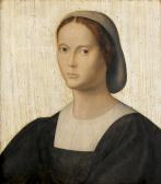 de CAROLIS Jacopo 1300-1400,Portrait de femme à la coiffe,Tajan FR 2008-06-26