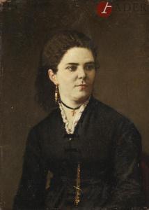 DE CHâTILLON Auguste 1808-1881,Portrait de femme en buste,1875,Ader FR 2019-03-15