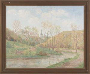 de CHAMAILLARD Ernest Ponthier 1862-1931,Paysage de bord de rivière,Adjug'art FR 2023-07-08