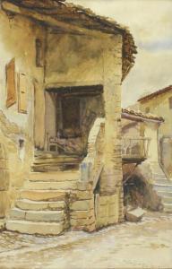 DE CHAMPEVILLE PIERRE,Ruelles de village,1916,Saint Germain en Laye encheres-F. Laurent 2017-12-17