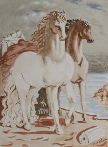 DE CHIRICO Giorgio 1888-1978,The Divine Horses Of Achilles, Balios And Xanthos,Bonhams GB 2018-09-26