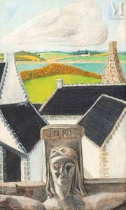 DE CHIROKOW Michel,Paysage breton au Calvaire en pierre sculptée,Millon & Associés 2022-09-28