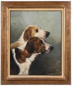 DE CHONSKI MYRIEM 1880,Portrait of Two Favorite Hounds,1888,Brunk Auctions US 2021-09-09