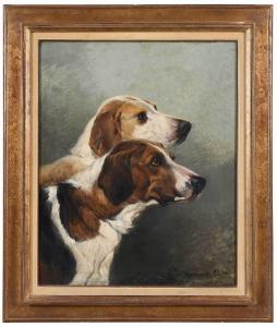 DE CHONSKI MYRIEM 1880,Portrait of Two Favorite Hounds,1888,Brunk Auctions US 2022-05-19