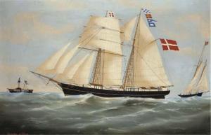 DE CLERK A 1870-1910,The Danish topsail schooner Valborg of Viele off t,Christie's GB 2003-05-21