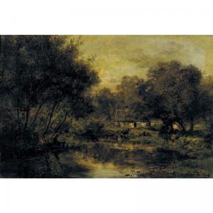 DE COCK Cesar 1823-1904,landscape with cottage,Sotheby's GB 2002-10-29