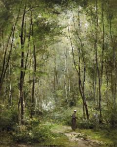 DE COCK Cesar 1823-1904,Women in the woods,1870,De Vuyst BE 2024-03-02